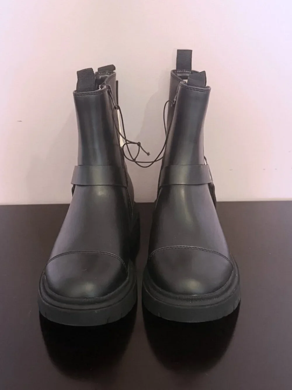 NEW Kids' Crosby Harness Moto Boots - art class Black 2  Zipper Closure